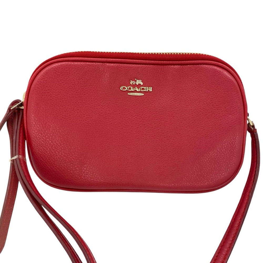 Coach Sadie Shoulder Bag In Bright Cherry Leather